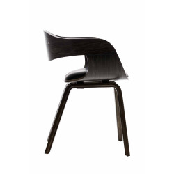 Chaise visiteur Kingston, similicuir noir/gris