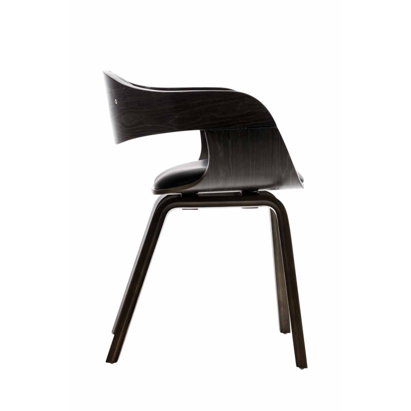 Chaise visiteur Kingston, similicuir noir/gris