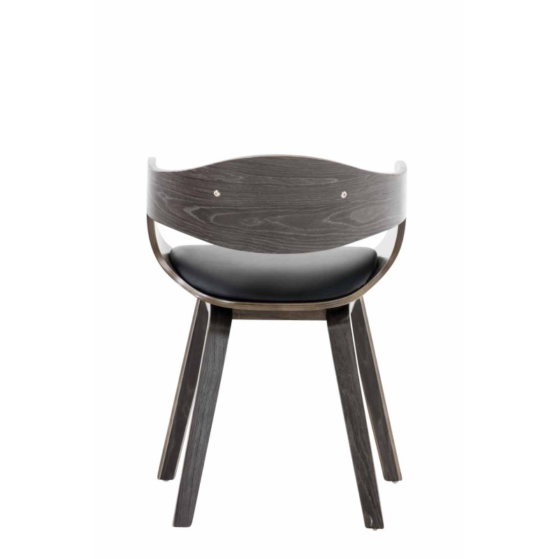 Chaise visiteur Kingston, similicuir noir/gris