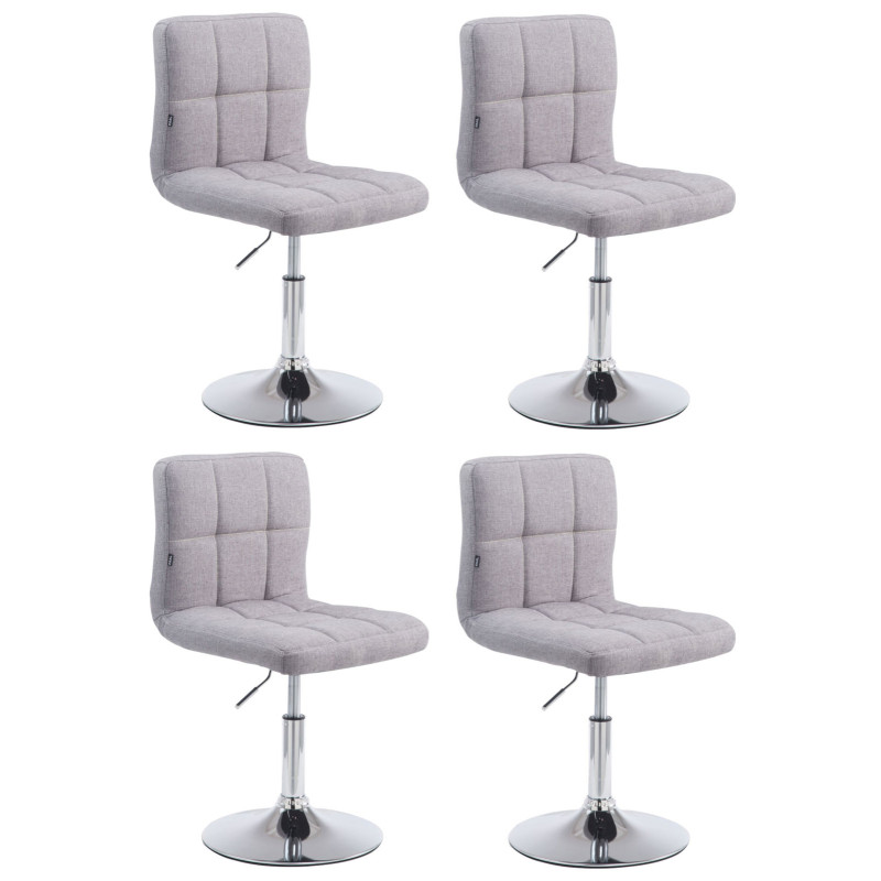 Lot de 4 chaises longues Palma Lounger V2 en tissu gris