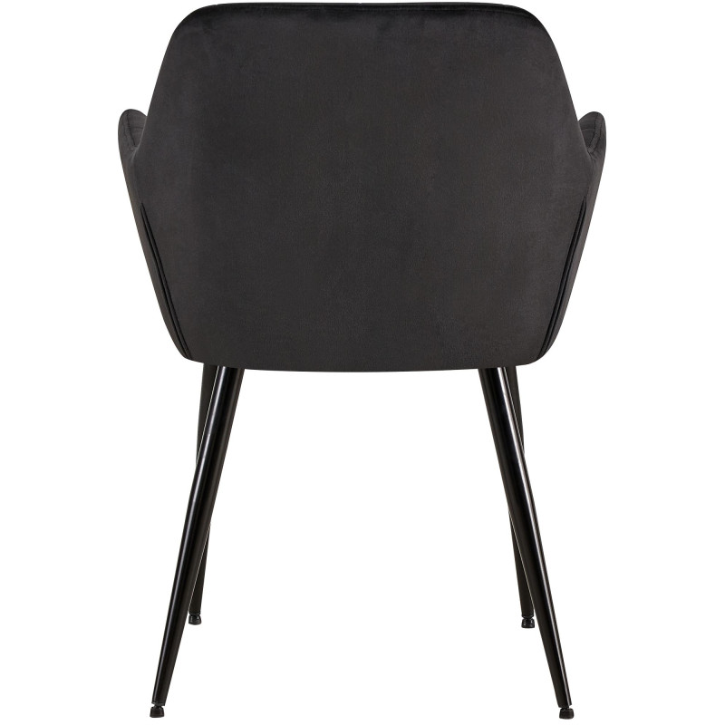 Fauteuil visiteur Emia, velours, noir