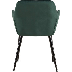 Fauteuil visiteur Emia en velours vert