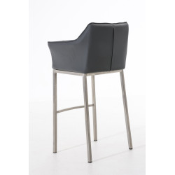 Tabouret de bar Damaso E avec structure à 4 pieds gris