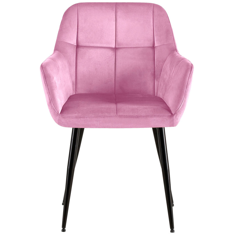 Chaise visiteur Emia velours rose