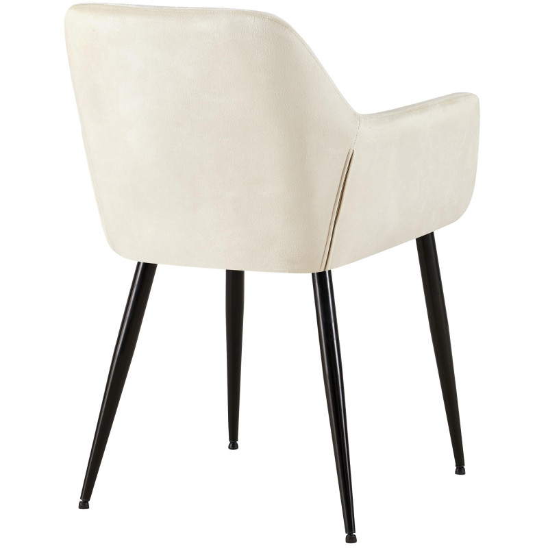 Chaise visiteur Emia velours crème