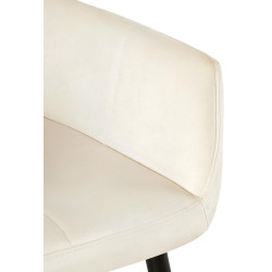 Chaise visiteur Emia velours crème