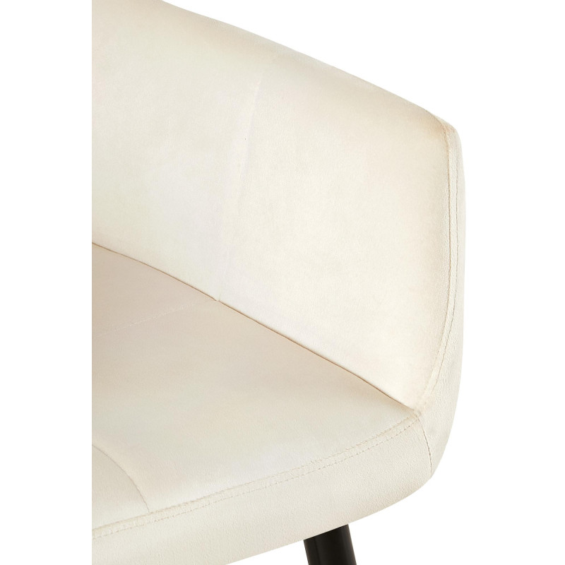 Chaise visiteur Emia velours crème