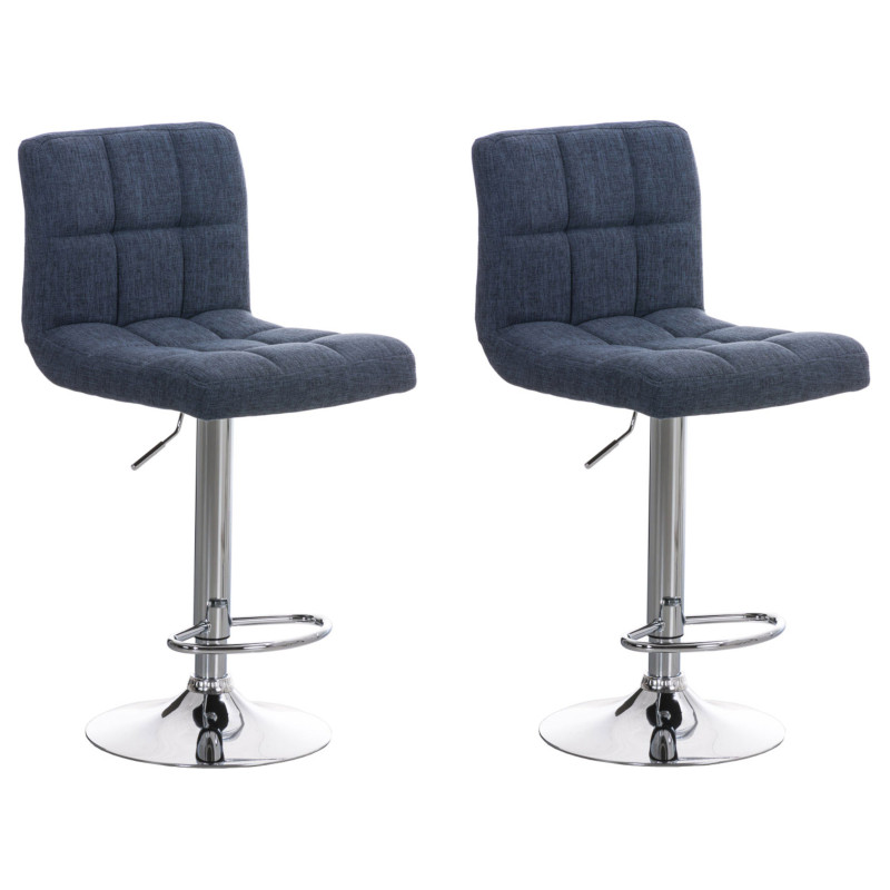 Lot de 2 tabourets de bar Peru FABRIC C bleu