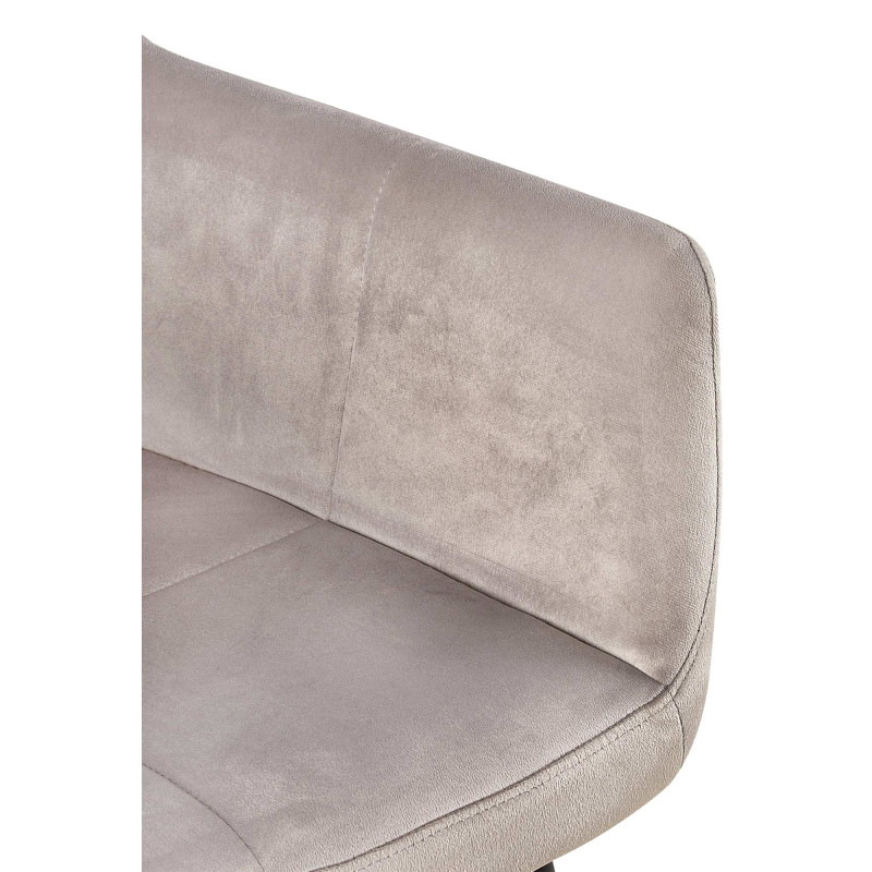 Fauteuil visiteur Emia, velours, gris clair
