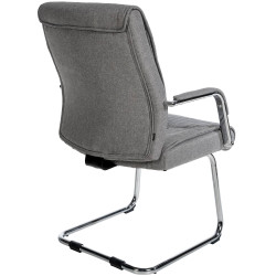 Lot de 2 chaises visiteurs Sievert tissu gris clair
