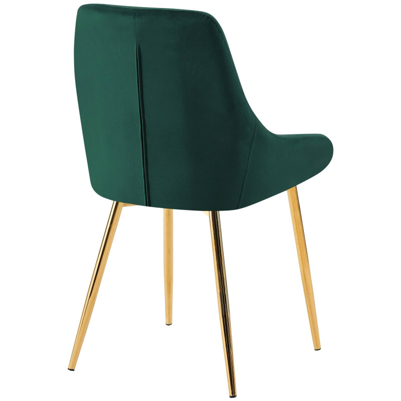 Chaise de salle à manger Elmira en velours doré | vert