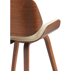 Chaise visiteur Beverley, cuir artificiel, noyer/crème