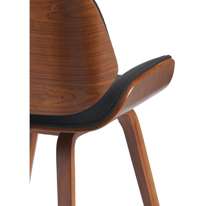 Chaise visiteur Beverley en tissu noyer/noir