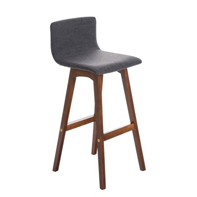 Tabouret de bar Taunus tissu noyer