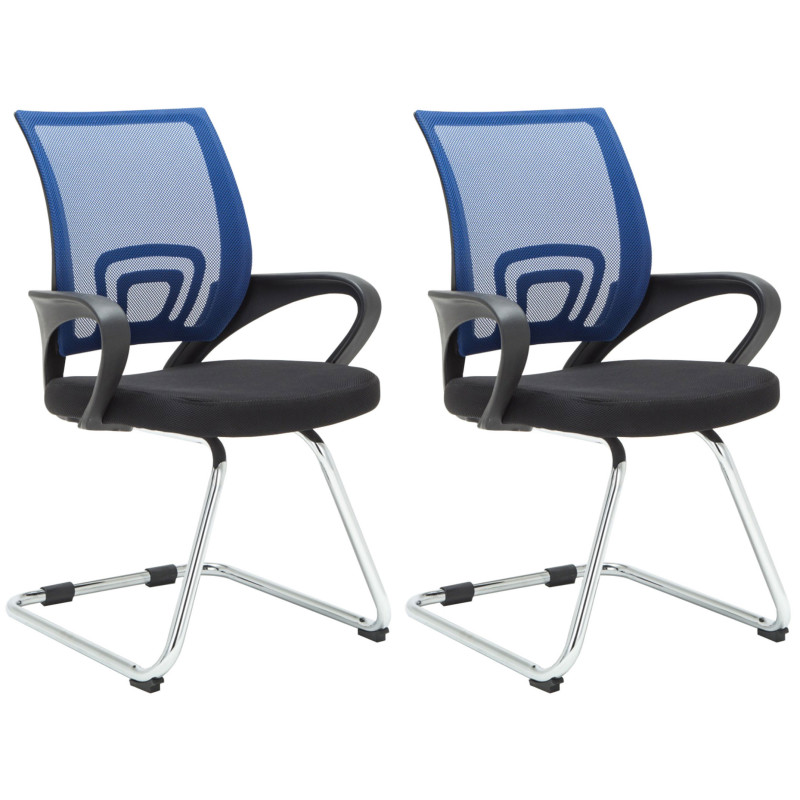 Lot de 2 chaises visiteurs Eureka bleu