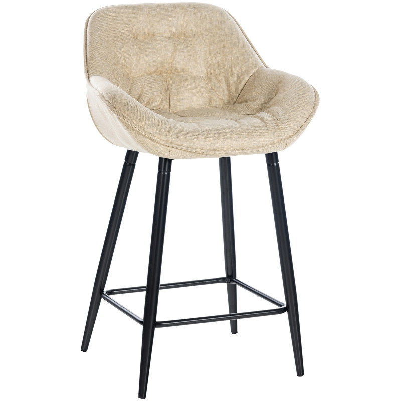 Tabouret de bar Gibson en tissu crème