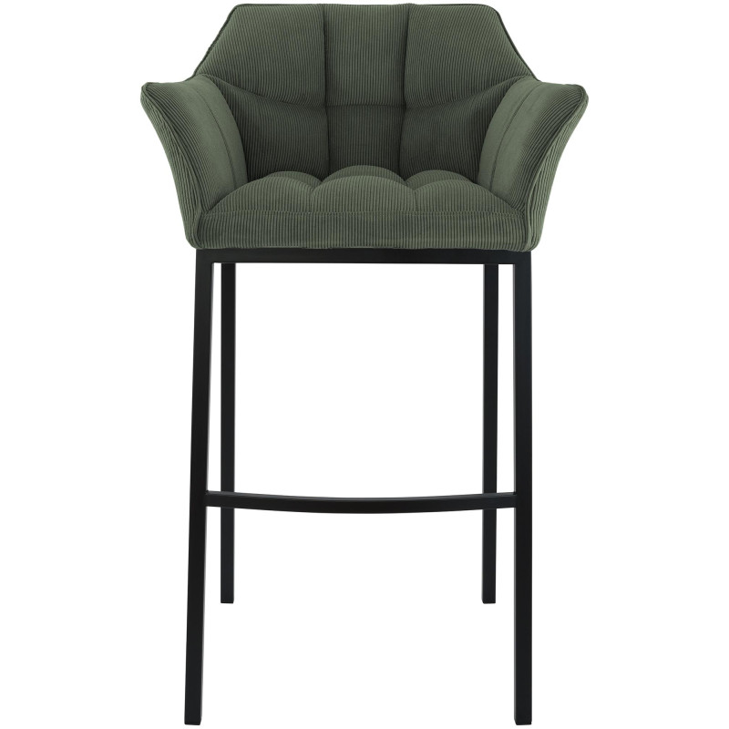 Tabouret de bar Damaso B Cord avec structure à 4 pieds vert