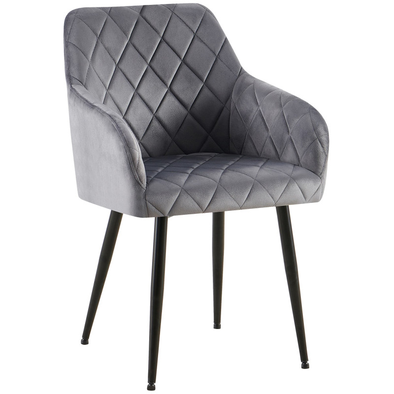 Chaise de salle à manger Monett Velvet B | gris foncé