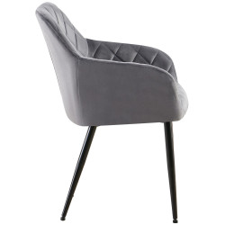 Chaise de salle à manger Monett Velvet B | gris foncé