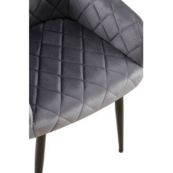 Chaise de salle à manger Monett Velvet B | gris foncé
