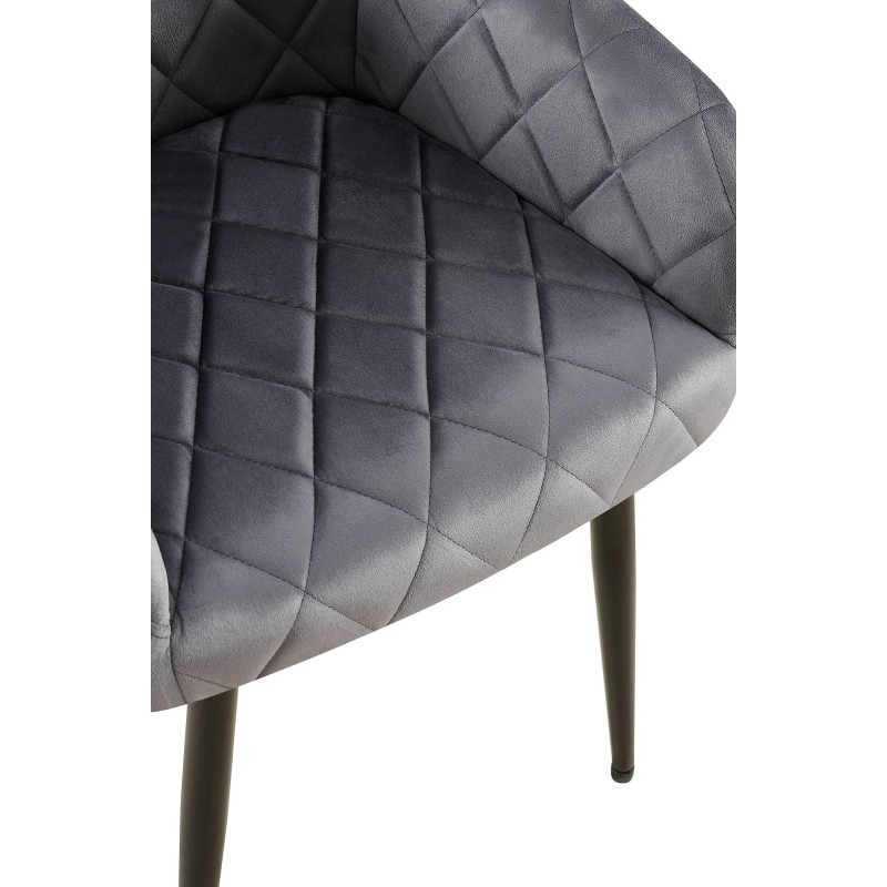 Chaise de salle à manger Monett Velvet B | gris foncé