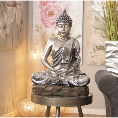 Figurine Décorative Alexandra House Living Argenté Plastique Buda 32 x 52 x 71 cm