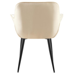 Chaise de salle à manger en velours Roseville | crème
