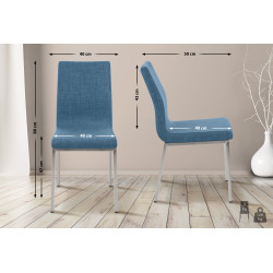 Chaise de salle à manger Colmar, tissu bleu