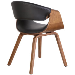 Lot de 2 chaises de salle à manger Foley en similicuir | chêne/noir