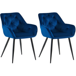 Lot de 2 chaises de salle à manger Cassis bleu