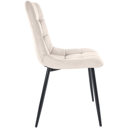 Ensemble de 4 chaises de salle à manger en velours Tilde | crème