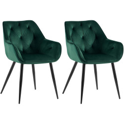 Lot de 2 chaises de salle à manger Cassis vert