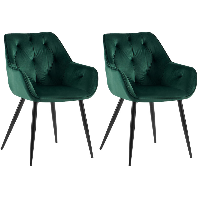 Lot de 2 chaises de salle à manger Cassis vert