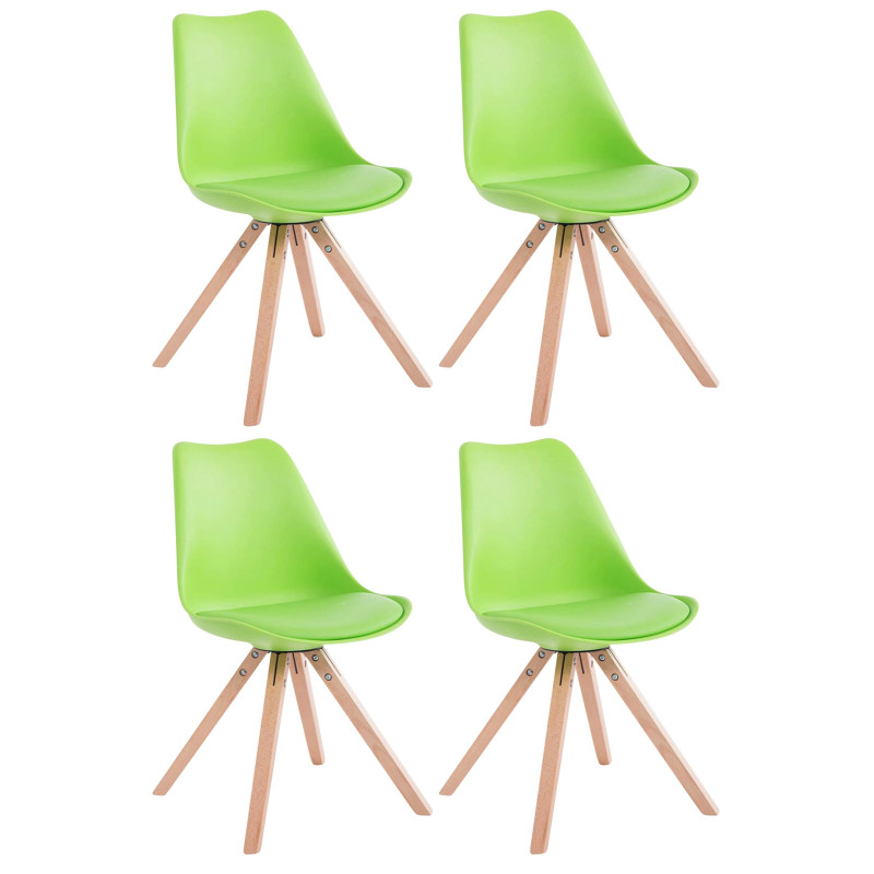 Lot de 4 chaises Toulouse simili cuir Natura Square vert