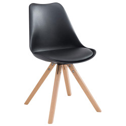 Lot de 4 chaises Toulouse simili cuir Natura Square noir