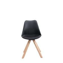 Lot de 4 chaises Toulouse simili cuir Natura Square noir
