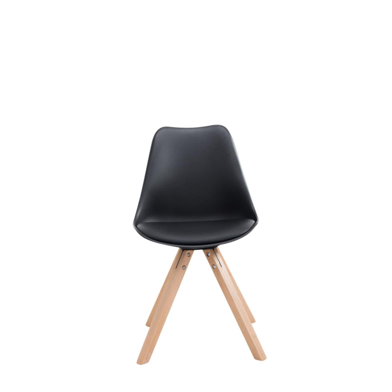 Lot de 4 chaises Toulouse simili cuir Natura Square noir