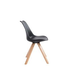 Lot de 4 chaises Toulouse simili cuir Natura Square noir