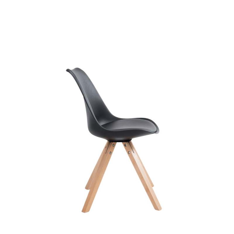 Lot de 4 chaises Toulouse simili cuir Natura Square noir