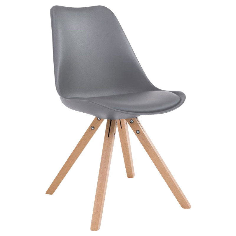 Lot de 4 chaises Toulouse simili cuir Natura Square gris