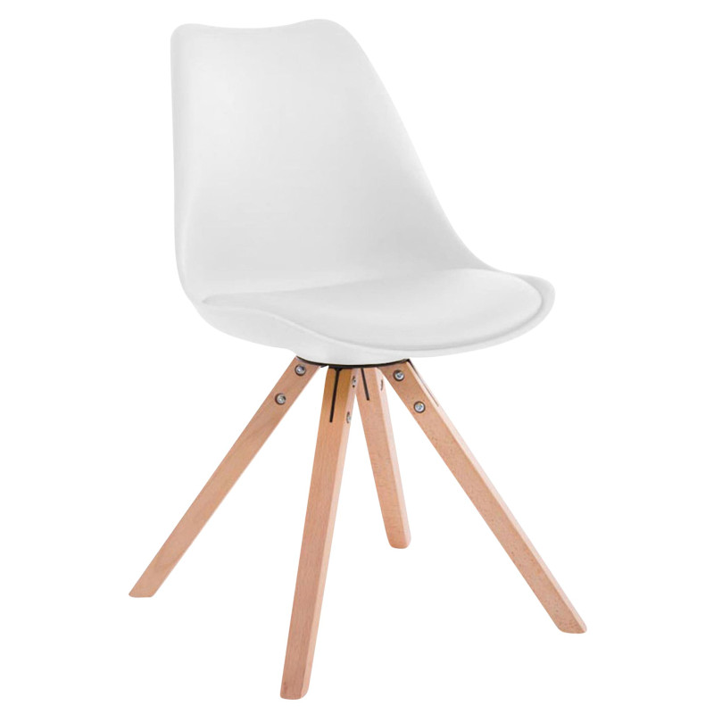 Lot de 4 chaises Toulouse simili cuir Natura Square blanc
