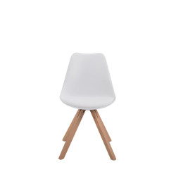 Lot de 4 chaises Toulouse simili cuir Natura Square blanc