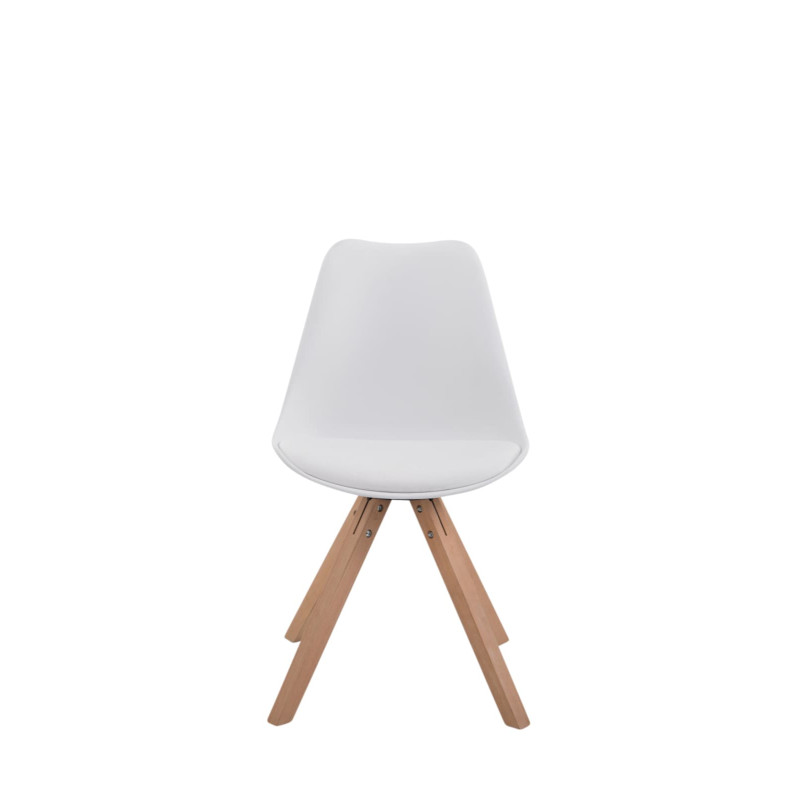 Lot de 4 chaises Toulouse simili cuir Natura Square blanc