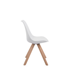 Lot de 4 chaises Toulouse simili cuir Natura Square blanc