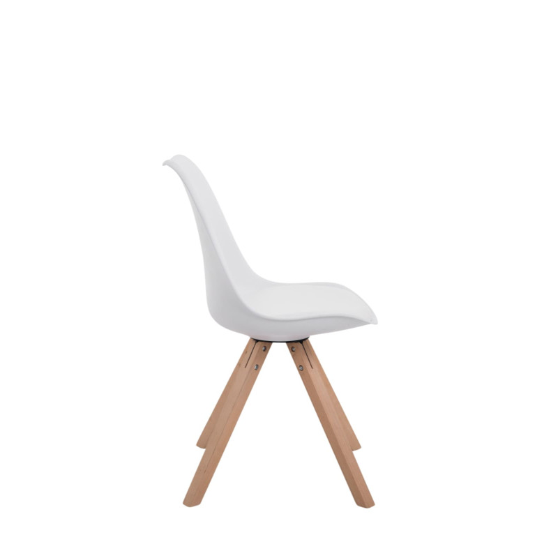 Lot de 4 chaises Toulouse simili cuir Natura Square blanc