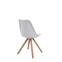 Lot de 4 chaises Toulouse simili cuir Natura Square blanc