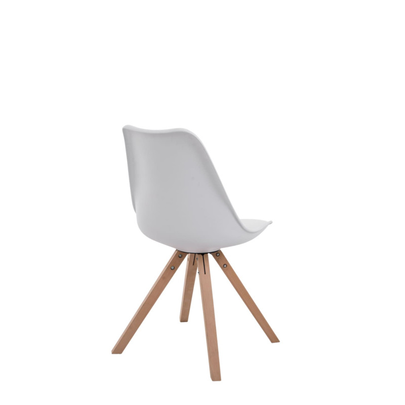 Lot de 4 chaises Toulouse simili cuir Natura Square blanc
