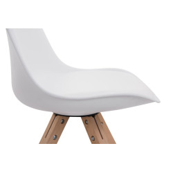 Lot de 4 chaises Toulouse simili cuir Natura Square blanc