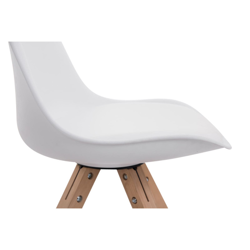 Lot de 4 chaises Toulouse simili cuir Natura Square blanc