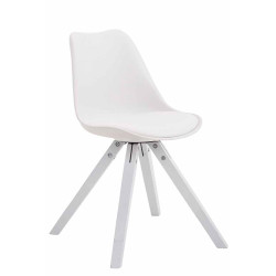 Lot de 4 chaises Toulouse simili cuir blanc Carré blanc